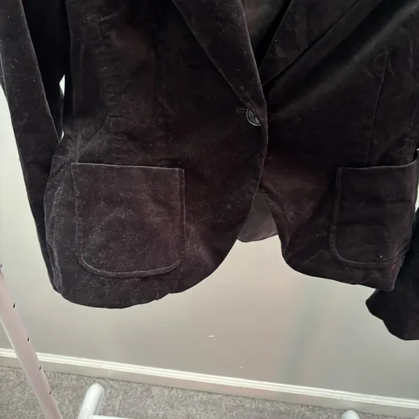 New York & Company Black Velvet Tailored Blazer - Image 2