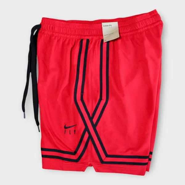 Nike Women Fly Crossover Shorts 7" University Red Black Stripes & Elastic Waist - Image 5