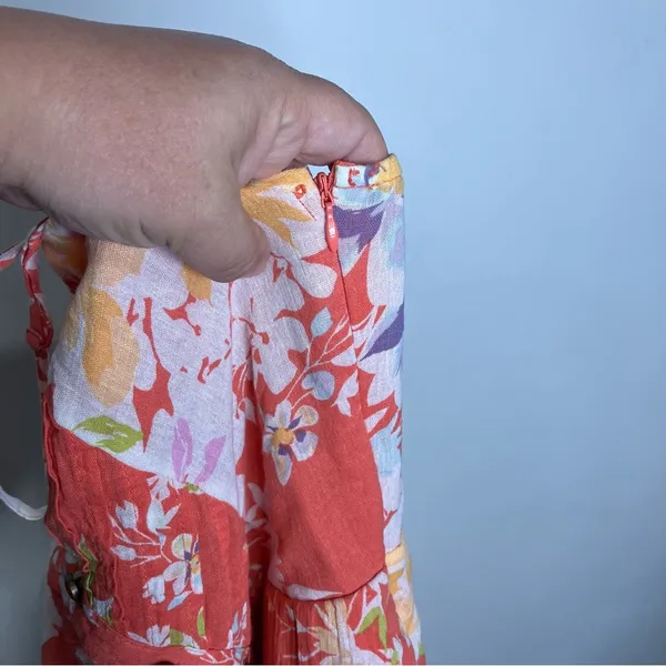 LC Lauren Conrad‎ floral sundress coral women’s size 4 adjustable straps - Image 9