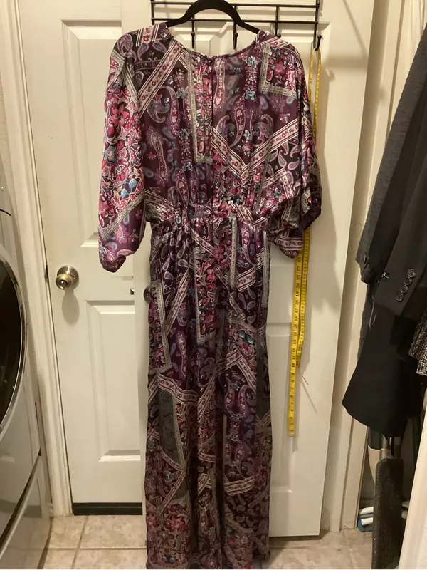 Lulu's Purple Paisley Maxi Dress with Pink & Blue Accents - Image 5