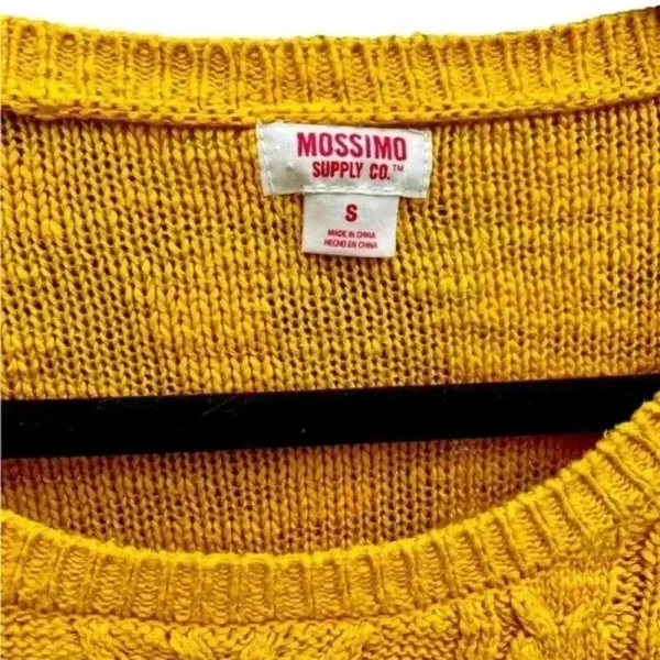 Mossimo Supply Co Mustard Yellow Cable‎ Knit Pullover Sweater Womens Small - Image 6
