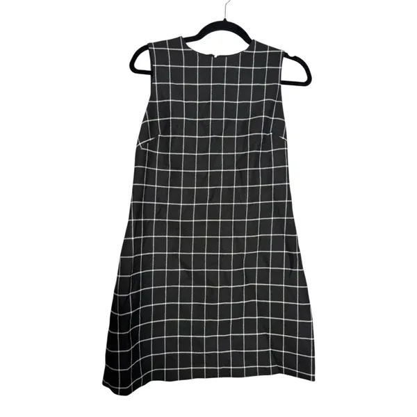 Alice + Olivia Ellis Windowpane Check Black Plaid Sheath Mini Dress Size 4 - Image 6