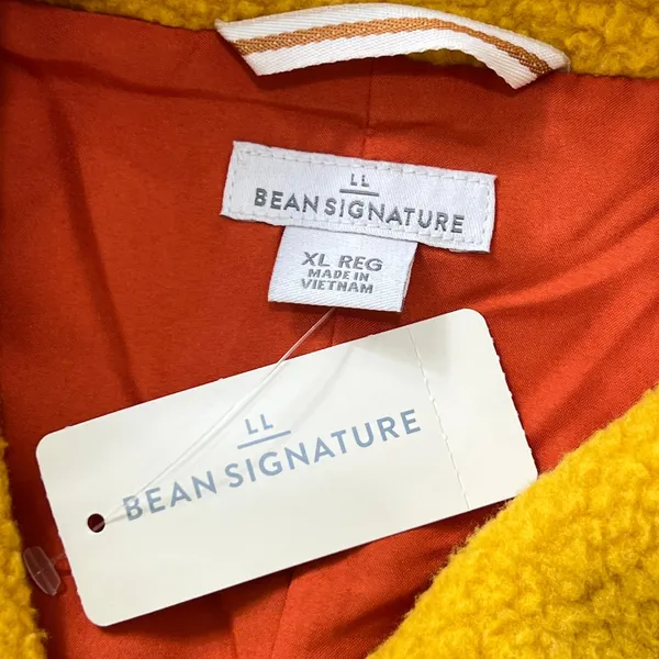 LL Bean Signature Women's XL Valley Fleece Cardigan Shawl Collar Mustard Yellow - Image 5