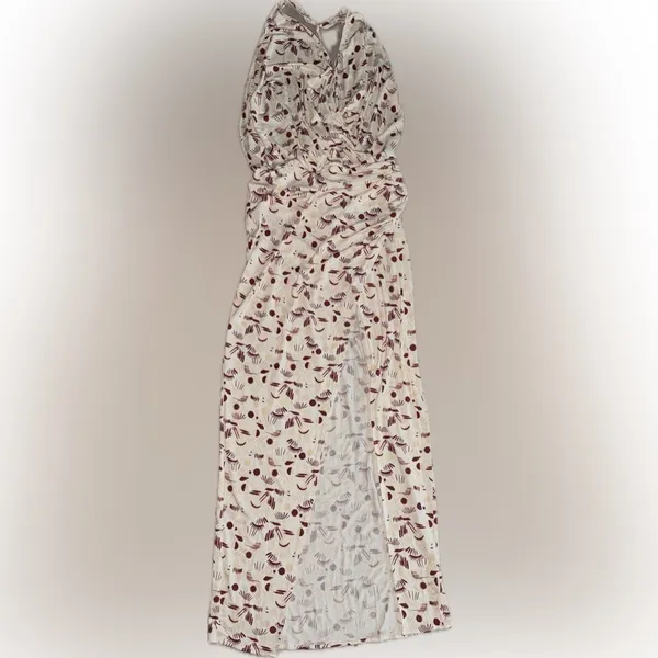 NWOT Free People Daria Graphic Maxi Dress in Ivory Combo open back XS - Image 3