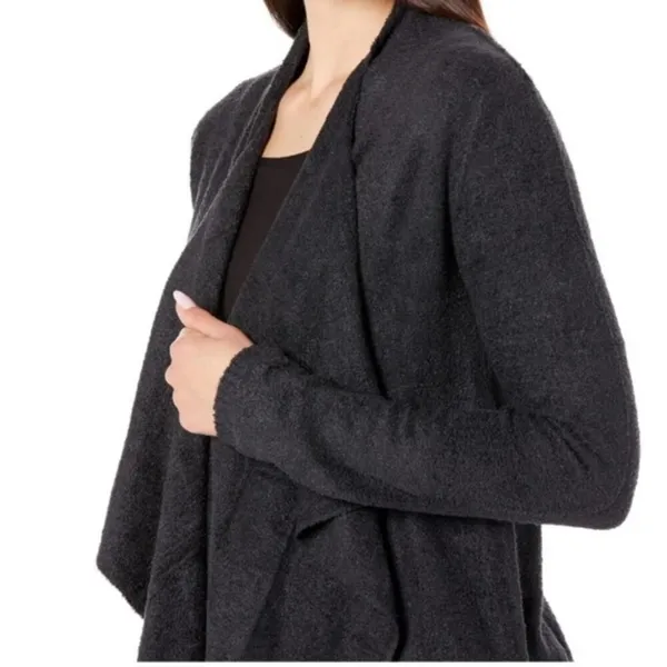 Barefoot Dreams Gray‎ / Black Cardigan Small/ Medium - Image 12