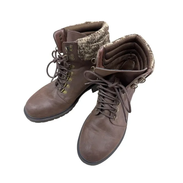 Torrid Womens Brown Faux Leather Hiking Sweater Boots Size 10 SKU 7175 - Image 10
