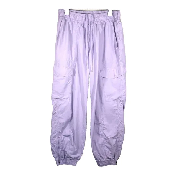 Old Navy Women’s HighWaisted AnkleZip Cargo Joggers Lavender Size Large Nylon - Image 2
