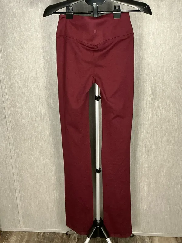 High-Waist Stretch Flare Pants in Burgundy Size Small - Image 8