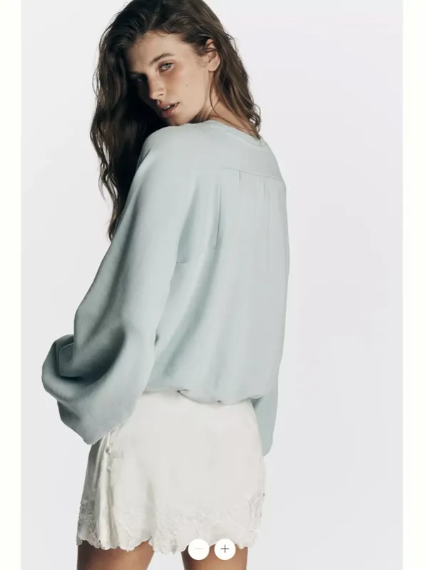 By Anthropologie Boho Balloon-Sleeve Top - Image 3