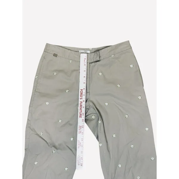 Lizgolf Cathren Cropped Pants‎ Women's 4 Khaki Floral Embroidered Cotton - Image 5