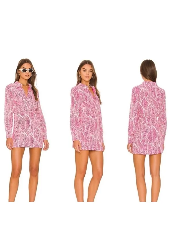 Lovers and Friends Makena Mini Dress Fuchsia Leaf Size S - Image 2