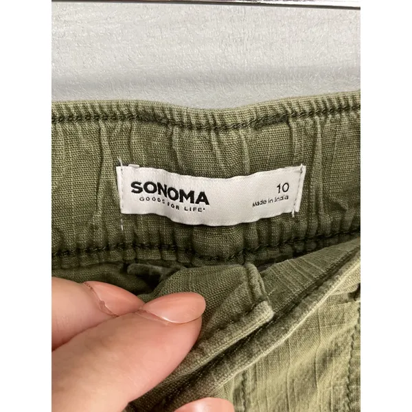 Sonoma Cargo Shorts Olive Green Utility Stretch Cotton Womens Size 10 - Image 4