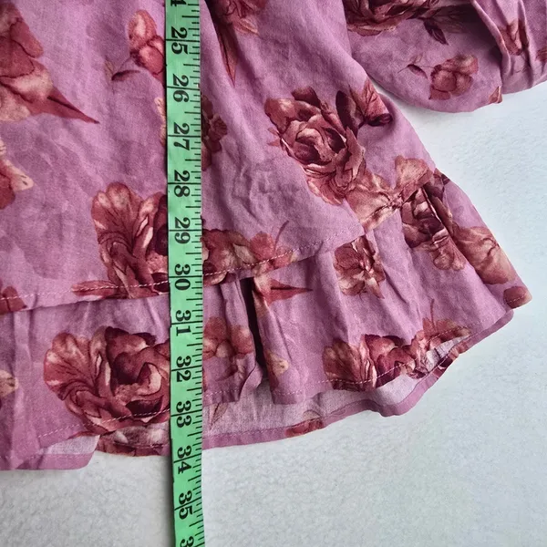 VICI Pink Floral‎ Cutout Puff Sleeve Tiered Mini Dress ACD70781B Small - Image 11