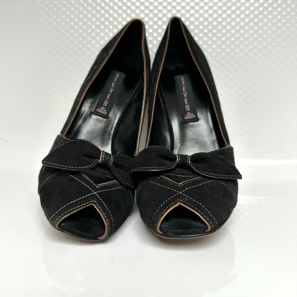 Steve Madden 4” Heel Women’s 8 Black Peep Toe Goth Vamp Dark Romantic Academia - Image 5