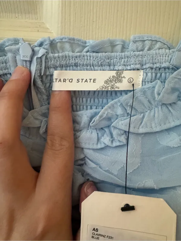 Altar'd State Pale Blue Ruffle-Tier Maxi Dress - Image 3