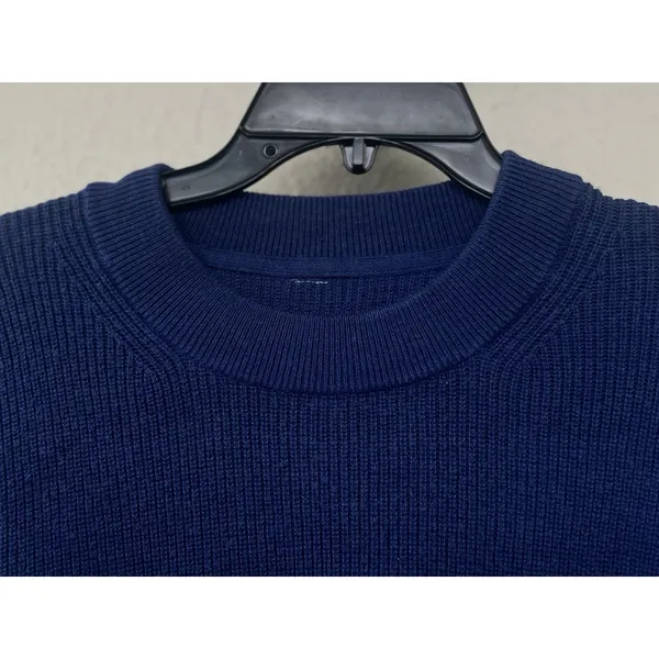 Lululemon Sweater Size XL Merino Wool-Blend Ribbed Crewneck Heathered Blue Thick - Image 7