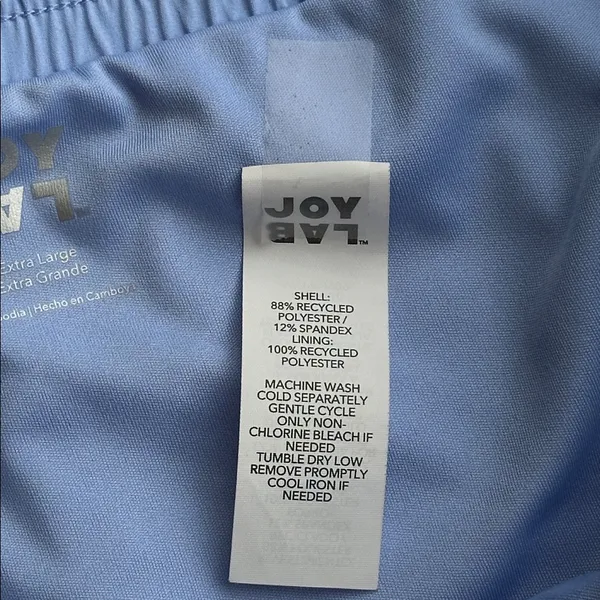 NWOT JoyLab Sky Blue Activewear Athletic Shorts with Fluted Skirt Sides size XXL - Image 3