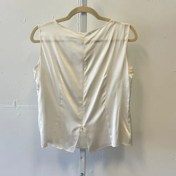 Hubert Gasser Italy Cream Silk Blend Sleeveless Blouse Top Size IT 44 US 8 - Image 2