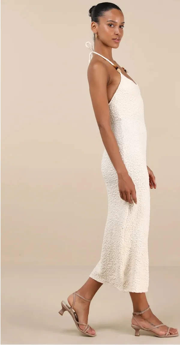 Lulus NWT White Beaded Dress - Image 4