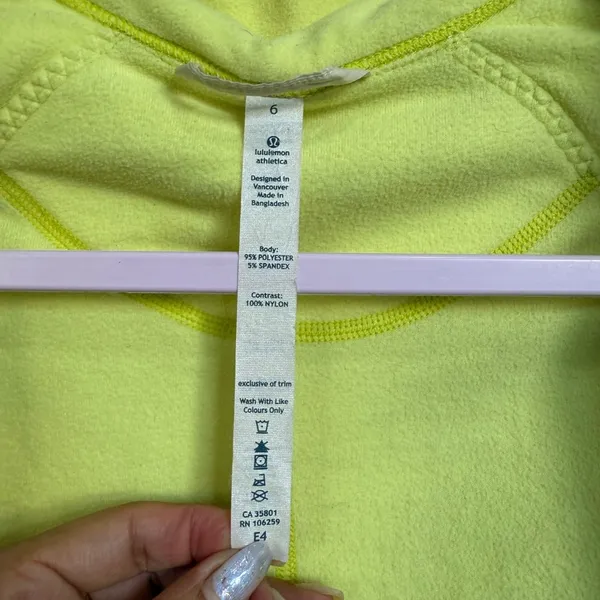 Lululemon Yellow Cream Down Ski Jacket Sz 6 Hooded Water Resistant Luxe Warm - Image 14