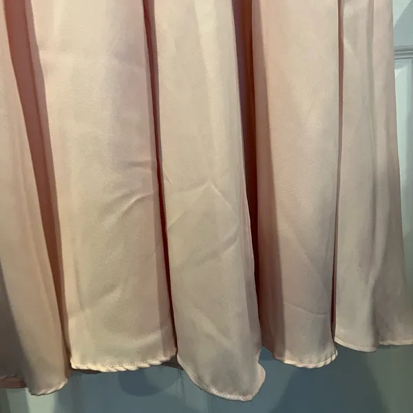 David’s Bridal Light Pink Bridesmaid Dress Size 6 Slit Spaghetti Strap Formal - Image 8