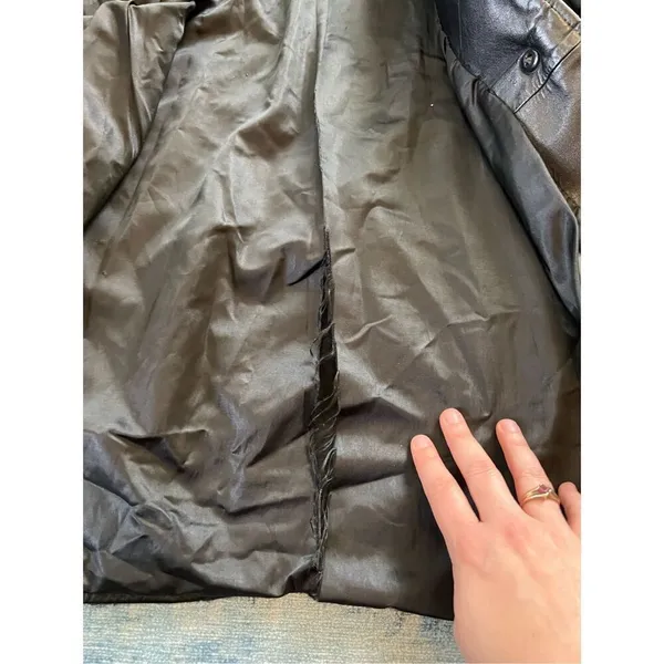 Vintage Bechamel Black Genuine Leather Coat Women's Medium - Image 8
