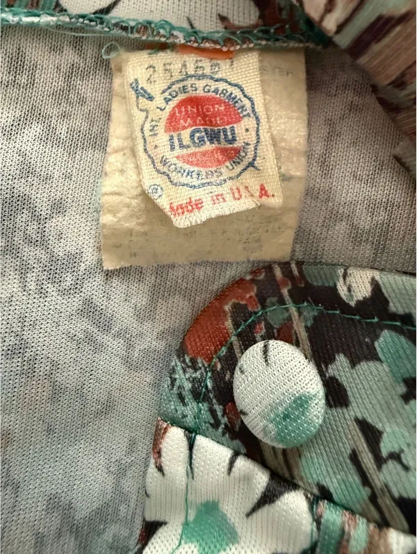Vintage Floral Dress Size Extra Large XL Cottage Coquette Girl USA Blue Brown - Image 9