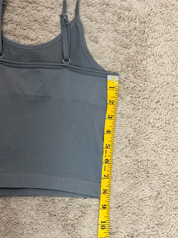 Grey Women's ribbed athletic crop tank top size XS NWOT - Image 7