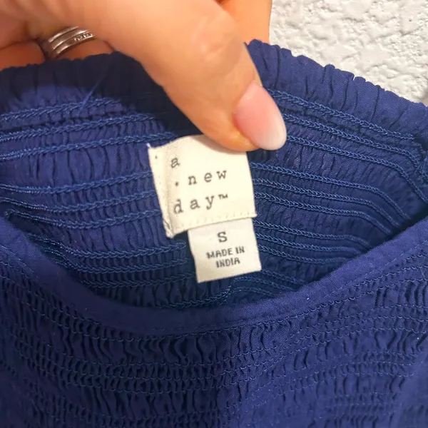 A New Day Navy Blue Smocked Top - Image 4