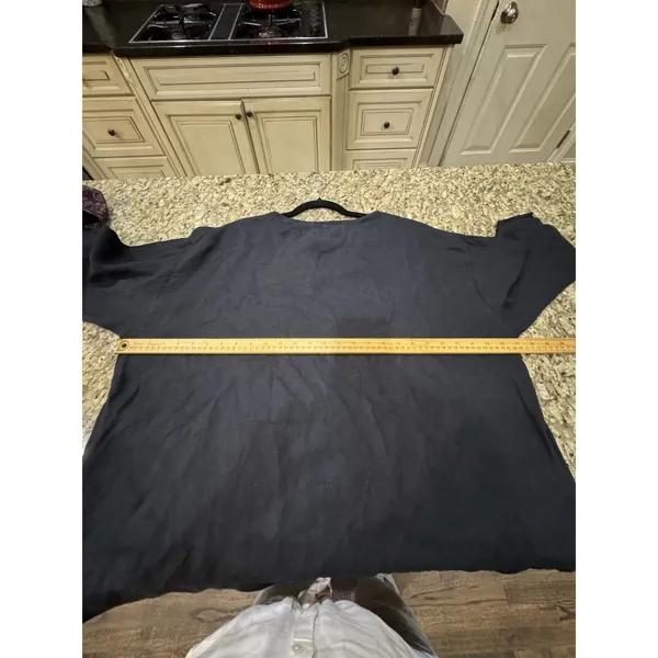 Brynn Walker 100% Linen Popover Lagenlook Blouse Top Size Small Black - Image 8