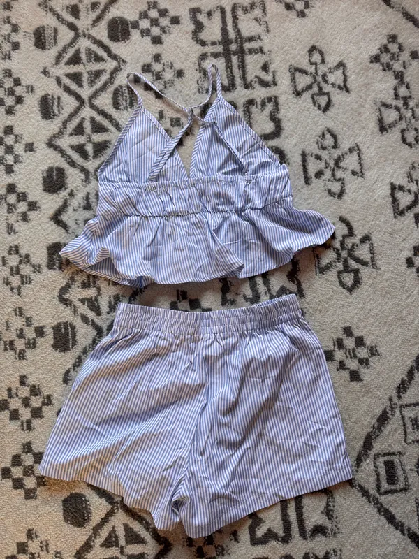 Amazon Blue Striped Short & Tank Set - Image 2