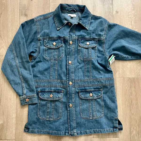 Topshop Women's Blue 70's Chuck-on Denim Jacket Oversized size S NWOT - Image 2