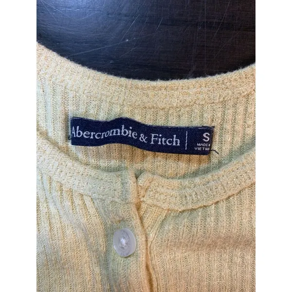 Abercrombie Tank Top Women Small Yellow Stretch Sleeveless Henley Preppy - Image 3