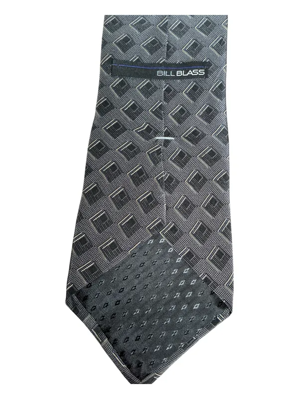 Vintage Bill Blass Geometric Pattern Necktie - 100% Silk - Image 2