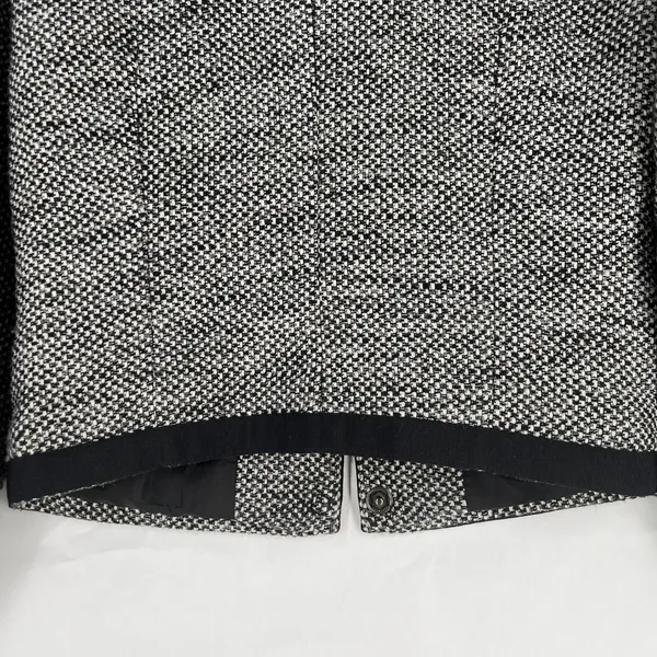 Stile Benetton Blazer Womens S Black White Tweed Casual Office Work‎ Snap Front - Image 10
