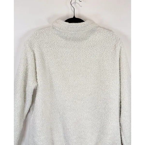 Patagonia Womens Jacket White Los Gatos High Pile Fleece 1/4 Zip Pullover Medium - Image 10