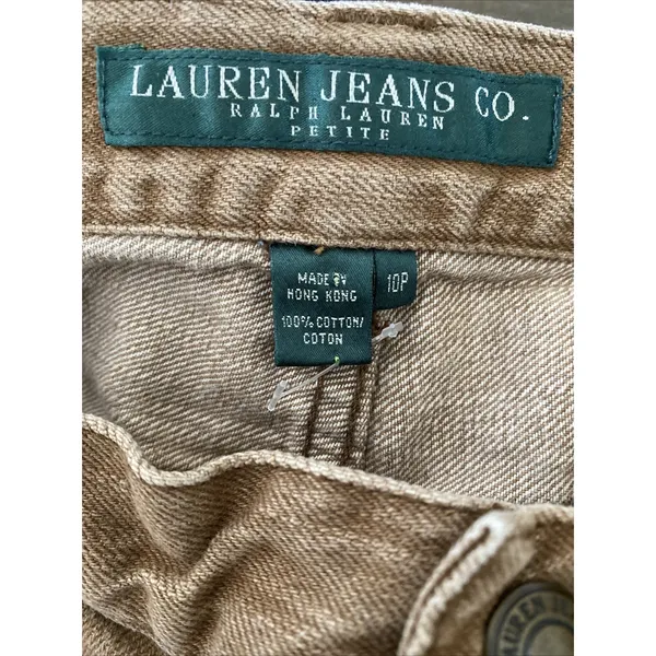 Lauren‎ Ralph Lauren Studded Straight Jeans 10P Tan Boho Western Cotton Size 10P - Image 8
