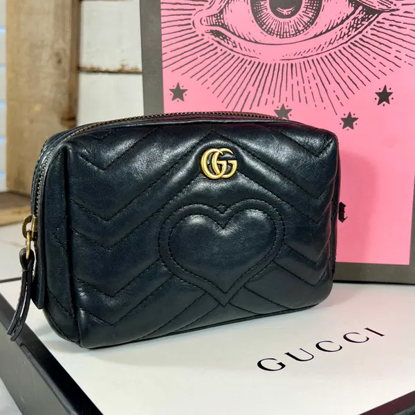 Gucci Calfskin Matelasse GG Marmont Cosmetic Case - Image 2