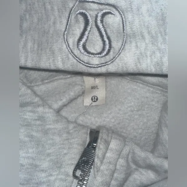 Lululemon Gray Half-Zip scuba Hoodie M/L - Image 3