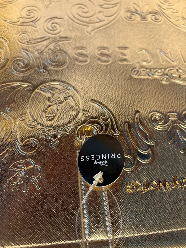Bath & Body Works Disney Princess Metallic Gold Tote names & quotes inside NWT - Image 2