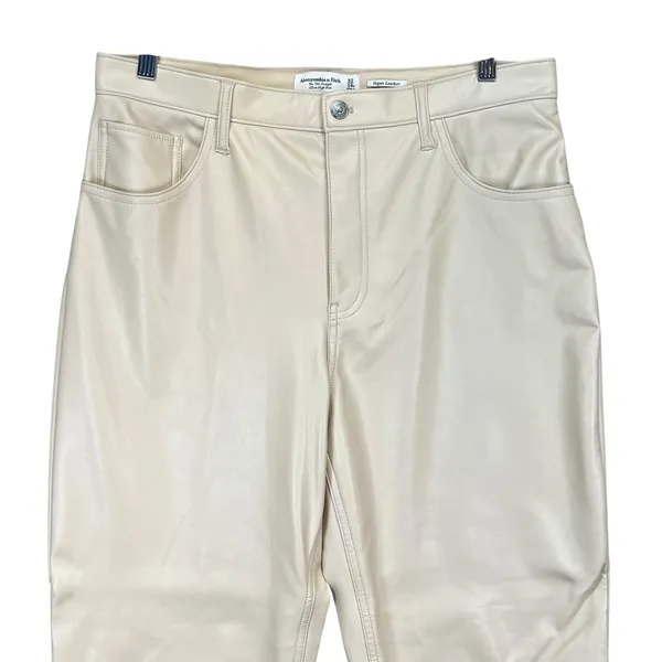 Abercrombie & Fitch Vegan‎ Leather 90s Straight Ultra High Rise Pants 32/14s - Image 3