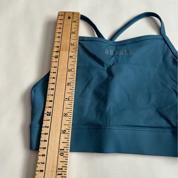 NoBull Women Matte High Neck Sports Bra Unpadded Teal Blue Stretch Size XS NWOT - Image 6