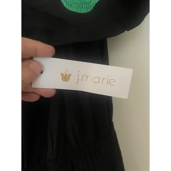 NWT J. Marie Off The Shoulders Black Embroidered Romper Sz. L - Image 6