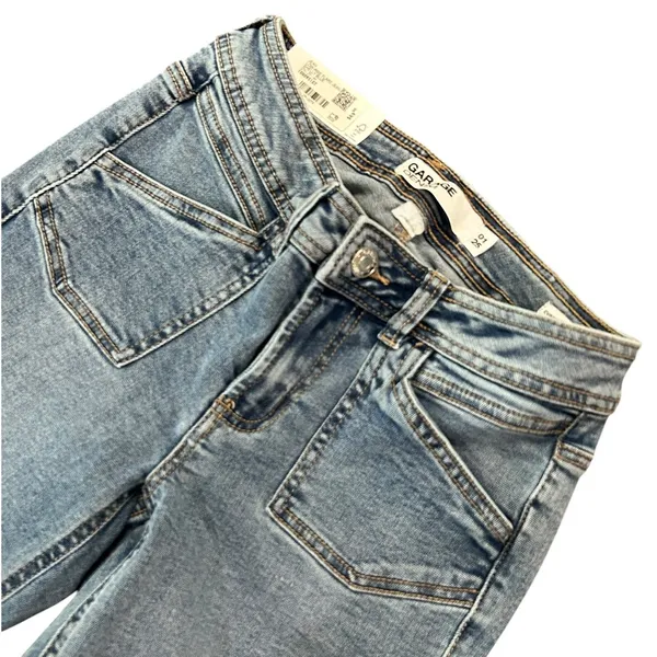 Garage Denim Shelly Blue Low Rise Flare Jeans Light Wash Retro Y2K - Image 7