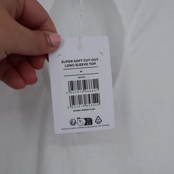 Gymshark Super Soft Cut Out Long Sleeve Top White Athletic Fitness Activewear‎ - Image 9