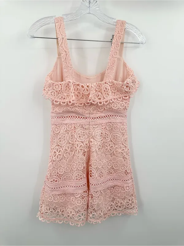 Lovers and Friends Happy Hour Pink Lace Mini Dress Size XXS - Image 3