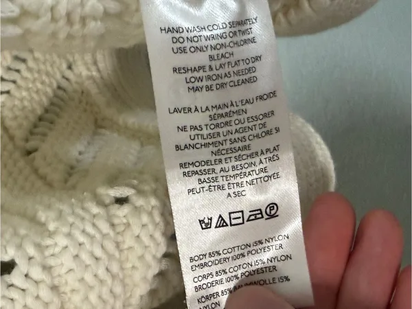 Maeve Lemon Embroidered Chunky Knit Open Sweater White Cream Women's Size Medium - Image 6