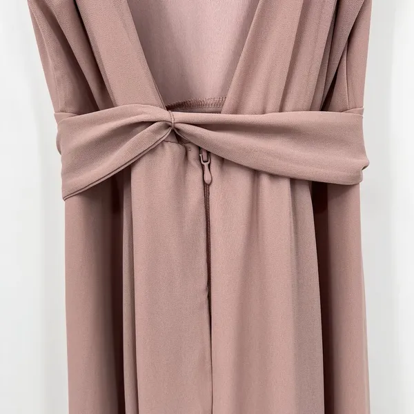 Show Me Your Mumu Jenn Maxi Bridesmaids Formal Dress Soft Beige Chiffon Sz Small - Image 7