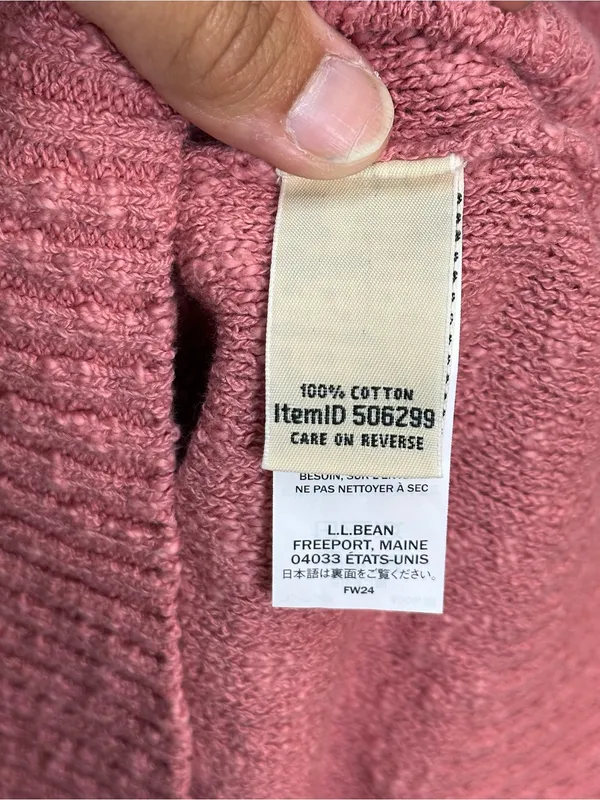 L.L.Bean Women’s XL Pink Cotton Textured Knit Crewneck Sweater Pullover - Image 10