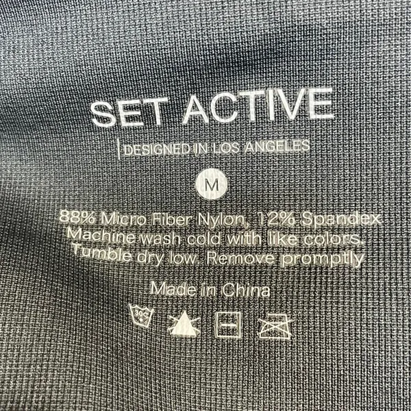 Set Active Women's Gray Mid Rise Yoga Workout Athletic Leggings Pants Size M - Image 4
